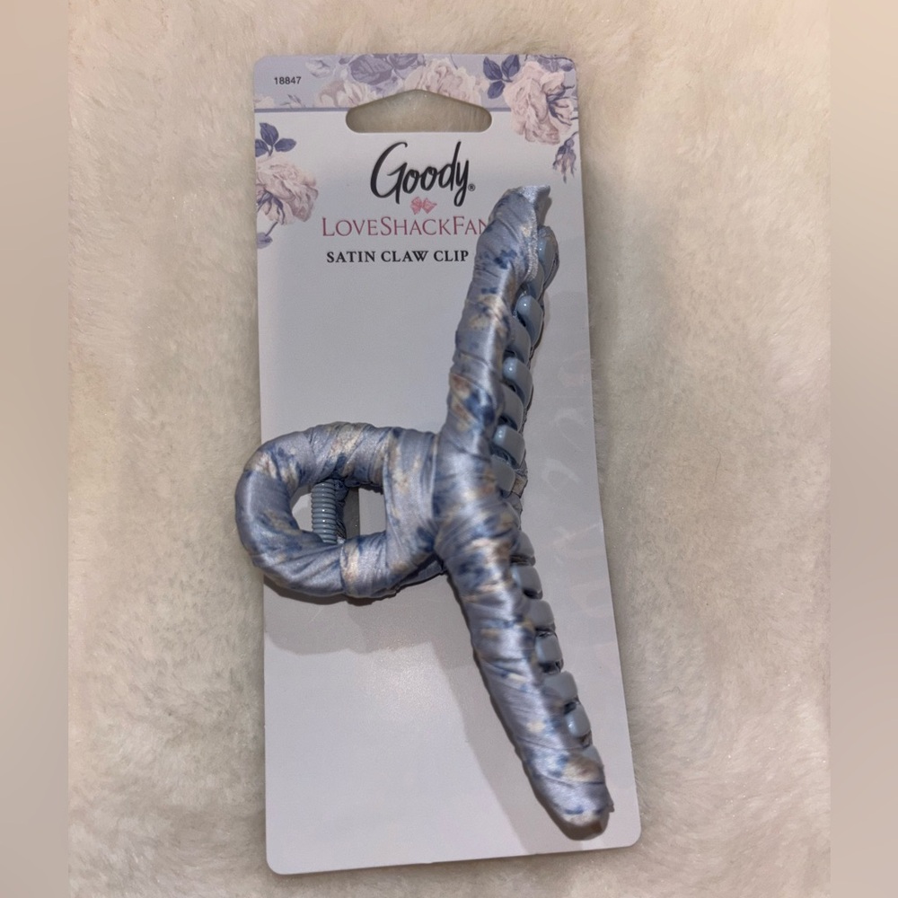 LoveShackFancy x Goody Fabric Wrap Claw Clip - Everblooming Rosettes Blue
